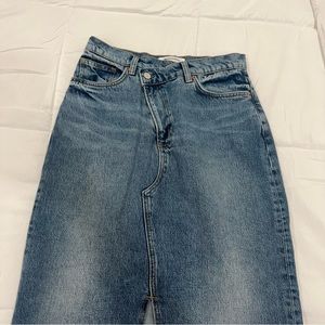 Reformation midi denim skirt
